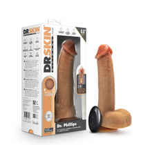 Load image into Gallery viewer, Dr. Skin Platinum Collection Silicone Dr. Phillips Rechargeable Thrusting Dildo with Remote Control
