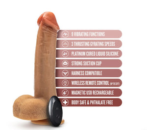 Dr. Skin Platinum Collection Silicone Dr. Phillips Rechargeable Thrusting Dildo with Remote Control