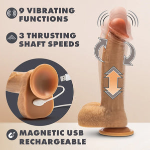 Dr. Skin Platinum Collection Silicone Dr. Phillips Rechargeable Thrusting Dildo with Remote Control