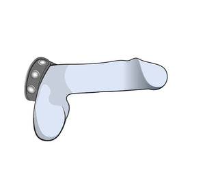 Performance - Silicone 3-Snap Cock Strap (Black)
