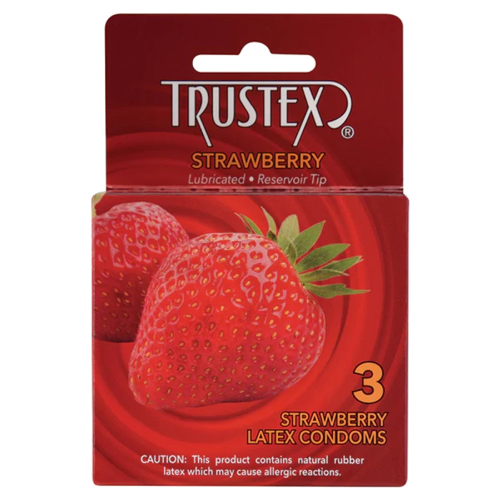 Trustex Strawberry Flavored Condoms- 3 pack
