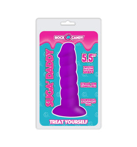 Suga' Daddy Silicone Dildo - 5.5 inch (Purple)