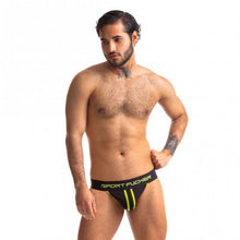 Load image into Gallery viewer, Sport Fucker Jersey Jock - Medium (Black/Black)
