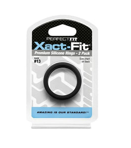 Xact-Fit #13 Cock Ring - 2 Pack (Black)