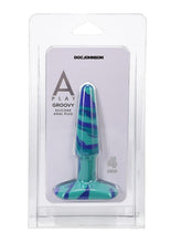 Load image into Gallery viewer, A-Play Groovy Silicone Anal Plug - Blue - 4in
