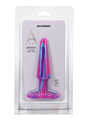 A-Play Groovy Silicone Anal Plug 5in - Fuschia - Magenta/Pink