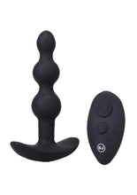 Load image into Gallery viewer, A-Play Shaker Rechargeable Silicone Beaded Anal Plug with Remote Control - Black
