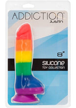 Load image into Gallery viewer, Addiction Toy Collection Justin Silicone Dildo with Balls - Multicolor - 8in
