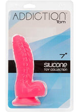 Load image into Gallery viewer, Addiction Toy Collection Tom Silicone Dildo with Balls - Pink - 7in
