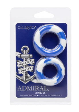 Admiral Silicone Cock Ring - Multicolor - 2 Piece Set