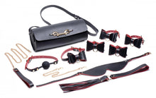 Load image into Gallery viewer, Bondage To Go Black and Red Bow Bondage Set with Carry Case
