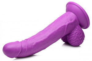 Pop Cock Dildo with Balls - 7.5 Inch (Purple)