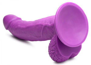 Pop Cock Dildo with Balls - 7.5 Inch (Purple)