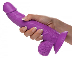 Pop Cock Dildo with Balls - 7.5 Inch (Purple)