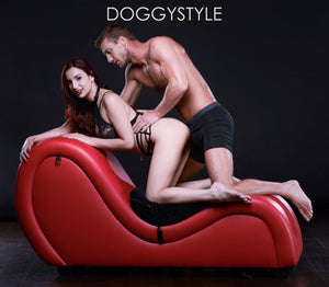 Sex Chaise Lounge with Love Pillows - Red