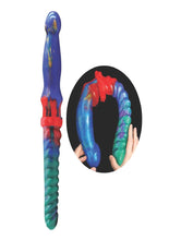 Load image into Gallery viewer, Alien Nation Double Demon Dual End Silicone Dildo - Blue/Green
