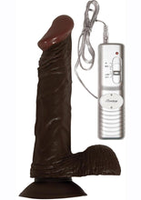 Load image into Gallery viewer, All American Whoppers Vibrating Dildo with Balls - Chocolate - 8in

