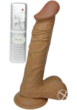 Load image into Gallery viewer, All American Whoppers Vibrating Dildo with Balls Latin - Brown/Caramel - 8in
