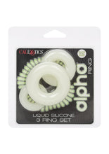 Load image into Gallery viewer, Alpha Glow In The Dark Liquid Silicone 3 Ring - White - Set
