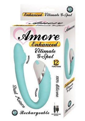 Amore Enhanced Ultimate G-Spot Rechargeable Silicone Vibrator - Aqua/Blue
