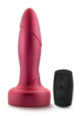 Anal Adventures Matrix Atomic Plug Rechargeable Silicone Anal Plug with Remote - Martian - Red/Wine