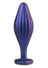 Load image into Gallery viewer, Anal Adventures Matrix Wavy Bling Silicone Plug - Blue/Sapphire
