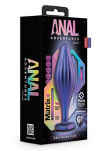 Load image into Gallery viewer, Anal Adventures Matrix Wavy Bling Silicone Plug - Blue/Sapphire
