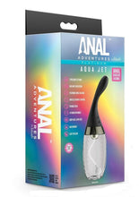Load image into Gallery viewer, Anal Adventures Platinum Aqua Jet Rechargeable Silicone Anal Douche with Remote - Black/Clear
