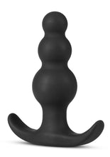 Load image into Gallery viewer, Anal Adventures Platinum Beaded Silicone Butt Plug - Black
