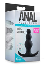Load image into Gallery viewer, Anal Adventures Platinum Beaded Silicone Butt Plug - Black

