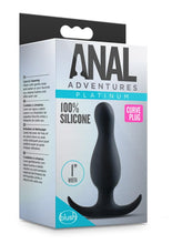 Load image into Gallery viewer, Anal Adventures Platinum Curve Silicone Butt Plug - Black
