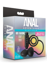 Load image into Gallery viewer, Anal Adventures Platinum Silicone Anal Plug with Vibrating Cock Ring - Black
