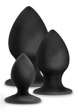 Load image into Gallery viewer, Anal Adventures Platinum Silicone Anal Stout Anal Plug Kit - Black - Set Of 3
