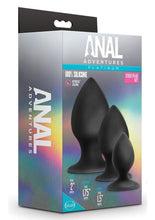 Load image into Gallery viewer, Anal Adventures Platinum Silicone Anal Stout Anal Plug Kit - Black - Set Of 3
