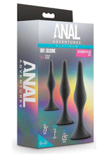 Load image into Gallery viewer, Anal Adventures Platinum Silicone Beginner Plug Kit - Black
