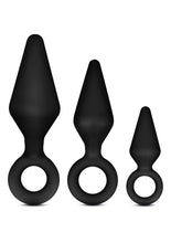 Load image into Gallery viewer, Anal Adventures Platinum Silicone Loop Plug Kit - Black - Set Of 3
