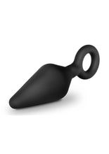 Load image into Gallery viewer, Anal Adventures Platinum Silicone Loop Plug - Black - Small
