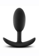 Load image into Gallery viewer, Anal Adventures Platinum Silicone Vibra Slim Butt Plug - Black - Medium
