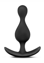 Load image into Gallery viewer, Anal Adventures Platinum Wave Silicone Butt Plug - Black
