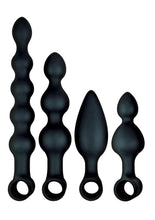 Load image into Gallery viewer, Anal-Ese Collection Silicone Rechargeable Vibrating Anal Fantasy Kit - Black - Set Of 5
