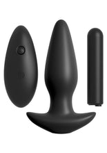 Load image into Gallery viewer, Anal Fantasy Collection Remote Control Silicone Plug Waterproof - Black - 4in
