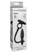 Load image into Gallery viewer, Anal Fantasy Collection Silicone Ass Kicker Plug with Cock Ring Waterproof - Black
