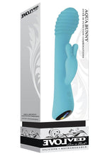 Load image into Gallery viewer, Aqua Bunny Rechargeable Silicone Rabbit Vibrator with 80 Functions - Aqua/Blue
