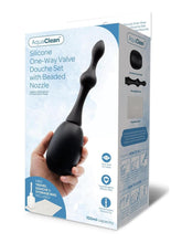Load image into Gallery viewer, Aquaclean 150ml One Way Valve Douche with Anal Bead Nozzle - Black
