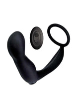 Load image into Gallery viewer, Ass-Sation Remote Controlled Contoured Rechargeable Silicone Anal Plug - Black
