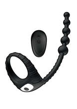 Load image into Gallery viewer, Atomic Dual Delight Rechargeable Silicone C-Ring and Anal Beads - Black
