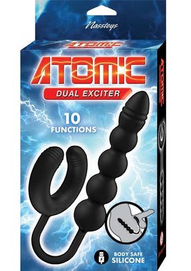 Atomic Dual Exciter Silicone Rechargeable Anal Stimulator - Black