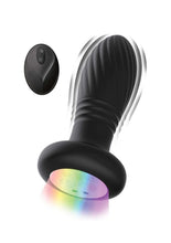 Load image into Gallery viewer, Atomic Thrusting Light-Up Twister Rechargeable Silicone Plug - Black
