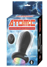 Load image into Gallery viewer, Atomic Thrusting Light-Up Twister Rechargeable Silicone Plug - Black
