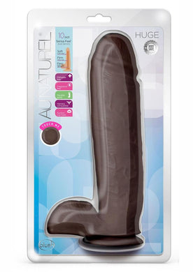 Au Naturel Huge Sensa Feel Dildo with Suction Cup - Chocolate - 10in